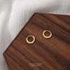 Pendientes de aro de plata de ley S999 de cuerpo completo para mujer, sencillos, con hebilla para la oreja y orificio para dormir, venta al por mayor