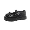 Colección Otoño 2026 Zapatos de Cuero Estilo Británico para Niñas Jóvenes, Zapatos de Salón Bajos con Lazo, Zapatos Negros de Rendimiento para Niñas