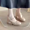 Zapatos Mary Jane para Mujer que Aumentan la Altura con Lazo 2026 Nuevos Elegantes Zapatos de Tacón Grueso con Correa Única Tacones Altos Suaves