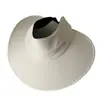 Chapéu Novo de Verão com Proteção Solar de Aba Larga Chapéu de Sol Envolvente de Seda Gelada Moda Chapéu de Sol Versátil Dobrável para Mulheres
