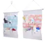 Bolsa de Armazenamento Criativa para Pendurar Grande Multicamadas Gancho Duplo Sete Bolsos para Pendurar na Parede de Algodão e Linho para Diversos Armazenamento de Banheiro Bolsa para Pendurar