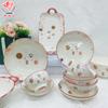 Vajilla de cerámica Jingdezhen de lujo, ligera y esmaltada, ideal para el hogar, con diseño de porcelana de hueso.