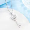 Collar con Colgante de Llave de Moda Serie Candado de Amor, Mismo Estilo que en Xiaohongshu, Cadena con Colgante de Llave de Corazón de Diamante Blanco de Moda