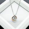 Moda Japonesa y Coreana de Origen Transfronterizo Sencilla Combinable Acero de Titanio Collar de Pareja Personalizado Joyería con Colgante de Tres Anillos y Diamante para Hombres y Mujeres
