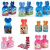 Caja de dulces con estampado de dibujos animados para decoración de fiestas infantiles, caja de refrigerios, caja de embalaje variada, caja de manzana, 6 piezas