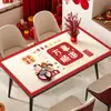 Mantel individual para mesa de Año Nuevo Impermeable a Prueba de Aceite Lavable Resistente al Calor Mantel 2026 Modelo Nuevo Lujo Ligero Gama Alta Rojo Mantel para Mesa de Café