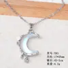 Collar de Acero Inoxidable con Colgante de Mariposa, Corazón de Cuatro Puntas, Luna Fresca y Soñadora, Bastón, Collar de Moda para Mujeres Viajeras