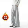 Calças Baggy de Cor Sólida Outono 2026 Estilo Hong Kong Calças Largas Soltas Calças Esportivas Casuais Calças Retas Longas com Caimento para Homens