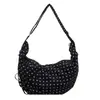 Bolso de croissant casual de gran capacidad estilo coreano, bolso de mano de lunares plisado, bolso de hombro para el trabajo, bolso cruzado
