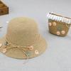 Sombrero de Paja Infantil Floral con Ala Ancha, Sombrero de Paja de Papel para Protección Solar (Bolsa se vende por separado) Mz5973 Ala Ancha