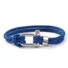 Moda europeia e americana pulseira de aço inoxidável com fecho de ferradura em forma de U nova pulseira de mão dupla camada de corda de Milão masculina transfronteiriça preta