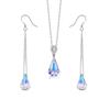 Colgante de cristal de colores austriaco Mingcheng Lágrima de ángel gota de agua joyería de cristal cadena para la clavícula regalo para novia novia