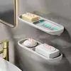 Porta Jabón de Pared, Sin Taladro, Caja de Jabón de Gama Alta para el Hogar, Estante para Jabón, Estante de Almacenamiento de Jabón, Charola para Jabón