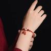Tobillera de ágata roja natural, frijol de acacia, concha de perla, flor pequeña, pulsera tobillera de cuerda roja, suministro en vivo, venta al por mayor