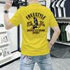 Marca de Moda Camiseta de Manga Corta para Hombre Explosivo 2025 Nueva Moda de Verano Casual Estampada Manga Media Cuello Redondo