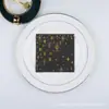 Servilletas de Papel Estampadas en Oro al por Mayor por Fabricante, 20 Hojas, Servilletas Desechables para Restaurantes Occidentales, Uso Comercial, Decoraciones para Fiestas Navideñas