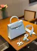 Bolso Kelly Segunda Generación Estampado de Palma Modelo Nuevo 2026 Bolso de Mujer de Alta Gama Bolso de Hombro Único Bolso Cruzado Texturizado para Mujer