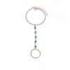 Cadena de Dedos Metálica con Cuentas Ojos Azules Personalidad Moda Pulsera Transfronteriza Europea y Americana para Mujeres