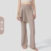 Calça Boca de Sino Falsa de Duas Peças para Yoga Esportivo, Roupa Externa Anti-Constrangimento, Calça Boca de Sino de Peça Única Destacável para Treinamento e Corrida
