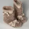 Botas de Nieve Blancas de Felpa con Suela Gruesa para Mujer 2025 Invierno Nuevo Estilo Lazo Forradas de Lana Cálidas Botines de Suela Gruesa Botas Peludas