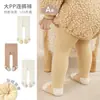 Meia-calça de Bebê Outono e Inverno Forrada com Lã Calça Inteira Engrossada Quente Sem Costura Fofa Meias para Recém-Nascido Leggings