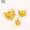 Pingente Antigo de Liga de Ouro Máscara de Raposa Recortada Raposa em Chamas Colar Pulseira Pingente DIY Joias de Moda Feitas à Mão
