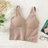 Nuevo Top Deportivo V-Tie de Color Puro para Todas las Estaciones, Sin Aros, Hermoso Tirante Trasero, Chaleco de Banda Ancha, Sujetador Deportivo para Mujer