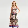 Compra em lote de comércio exterior de vestido camisola estampado com padrão barroco exótico de verão, vestido de comprimento médio, fonte de suprimento direto