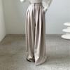Chic Coreano Principios de Otoño Francés de Alta Gama Suelto Drapeado Pantalones Casuales Pantalones de Pierna Ancha para Mujer Estilo Coreano Pantalones Rectos