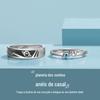 Anel de Casal Planeta dos Sonhos em Prata S925 Anel de Moda Masculino e Feminino Anel de Casal Ajustável Joia Simples