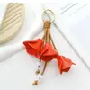 Llavero de Tulipán Estilo Europeo y Americano Accesorio de Moda Encanto para Bolsa Ins Estilo Simple Colgante Colgante de Flor Artificial de PU