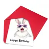 Combinação de Cartão de Aniversário Novo Feliz Transfronteiriço com Envelope Cartão de Aniversário Tamanho Grande Coelho Fofo Aquarela Manuscrito