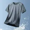 Camiseta de Manga Corta para Hombre 2025 Verano Deportiva Media Manga Holgada Transpirable Secado Rápido Casual Fitness Running Negra Ropa Deportiva