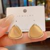 Aretes de Moda de Estilo Coreano con Dibujo de Alambre Metálico, Sensación de Alta Gama, Personalidad, Rojo de Internet, Triángulo, Aretes Plateados, Estilo Frío, Aretes Combinables