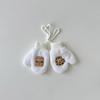 Qiu Nan Luvas de Pelúcia Infantil Inverno Estilo Coreano Moda Bonito Quente À Prova de Vento Pescoço Pendurado Dedo Luvas de Veludo do Bebê