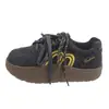 Zapatillas de entrenamiento alemanas de suela gruesa estilo coreano con doble tira, nuevas zapatillas de estudiante versátiles de caña baja, moda 2026, zapatos casuales para mujer
