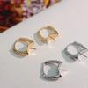 Aretes de Plata S925 Torcidos de Cubo con Perlas de aproximadamente 11-12 mm Sin Cuentas