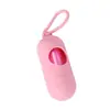 Dispensador portátil de bolsas para desechos de mascotas, caja de almacenamiento para bolsas de excremento de perro con hebilla para colgar