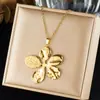 Cadena para Clavícula Floral Irregular Transfronteriza Nuevo Estilo Retro Acero Inoxidable Chapado en Oro Collar de Alta Gama Suave y Elegante para Mujer
