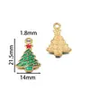 Pingente de Aço Inoxidável Desenho Papai Noel com Design de Gotejamento de Óleo, Pulseira DIY Feita à Mão, Colar, Chaveiro, Enfeite Pendente, Acessório