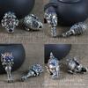 Conector de Tres Vías de Aleación de Plata de Xizang Cabeza de Buda al por Mayor, Señor de los Elefantes en un Instante / Conector de Tres Vías Señor de los Demonios, Accesorios de Bodhi Estrella y Luna