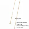 Estilo Europeo y Americano Chapado en Oro de 18K No se Desvanece Estilo Ins Moda Cadena para Clavícula de Mujer Cadena Lisa Cadena de Acero Inoxidable con Hoja DIY