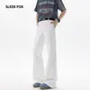 Pantalones casuales de verano elegantes y fluidos, moda callejera retro japonesa, versátiles, adelgazantes, alargan las piernas, ligeramente acampanados para hombre