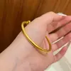 Pulsera de Empuje y Tirón de Anillo Liso Mismo Estilo de la Tienda de Oro Patrimonio Antiguo para Mujer, Pulsera de Oro Simulado, Ajustable y Duradera