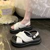 Celebridades de Internet Explosivas Sandalias Romanas para Mujer Suela Gruesa 2025 Verano Nuevo Atuendo Suela Suave Todo Combinable Super Populares Zapatos Casuales de Playa