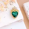 Collar Colgante de Corazón con Corona Rosa Transfronterizo para Mujer, Más Vendido, Lujo Ligero, Gama Alta, Versátil, Accesorio Elegante al por Mayor