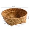 Cesta de Almacenamiento Tejida de Pasto Marino Natural Cesta de Cocina para Jengibre y Ajo Tamaño Pequeño Redonda Entrada Escritorio Caja para Diversos