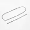 Moda Transfronteriza Europea y Americana Collar Cubano Chapado en Cobre Dorado Microincrustado Completo con Diamantes Cadena Exquisita para Hombre Joyería Dropshipping