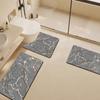 Alfombra de Piso para Baño Alfombra para Pies de Inodoro en Forma de U Juego de Tres Piezas Antideslizante para Inodoro Alfombra Absorbente de Barro Diatomeo Alfombra Doméstica para Inodoro