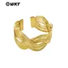 WT-B688 Diseño Personalizado Diseño de Envoltura Ondulada Pulsera de Apertura Grande Exportación Joyería para Fiestas y Banquetes